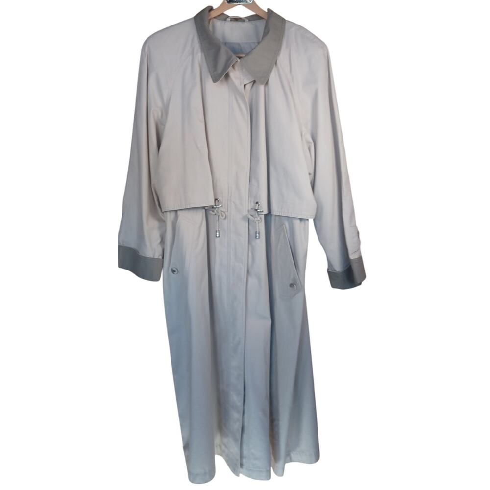 VTG Fleet Street Khaki All Weather Trench Coat Women's 12P Lined Rain Jacket